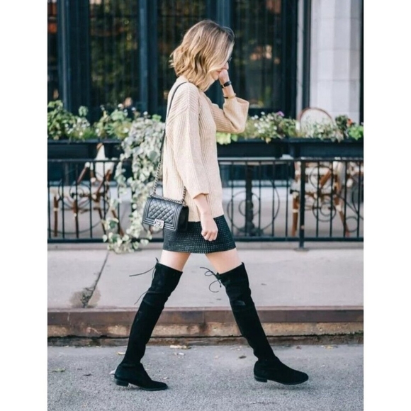 Stuart Weitzman Lowland Suede Over-the-knee Boots Black Women’ Size 5.5 M - Picture 15 of 15